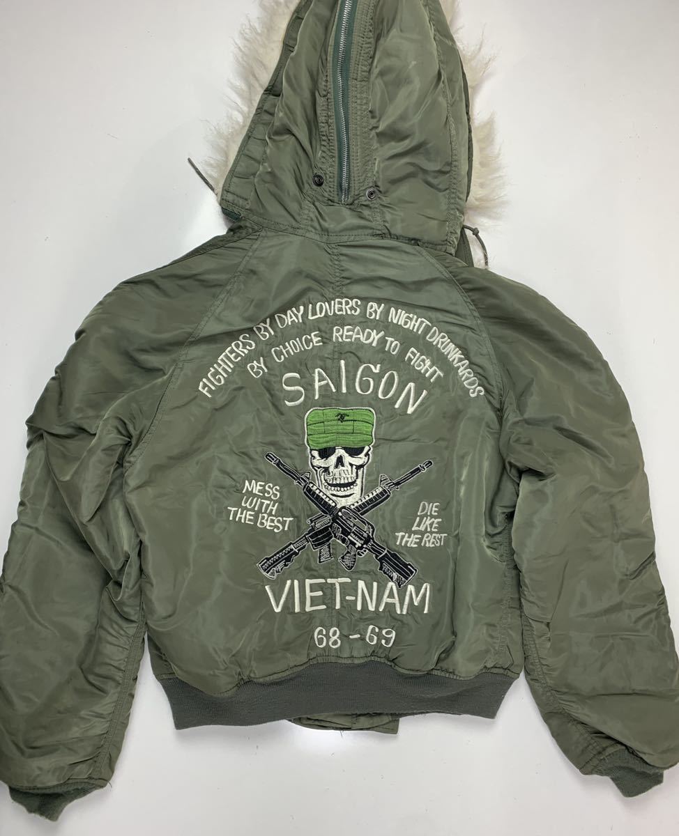 N-2B JACKET FLYING LARGEサイズ メンズ　古着　美品　mil-J-6278F MAN'SHEAVY ミリタリー ドクロ　　フライトジャケット