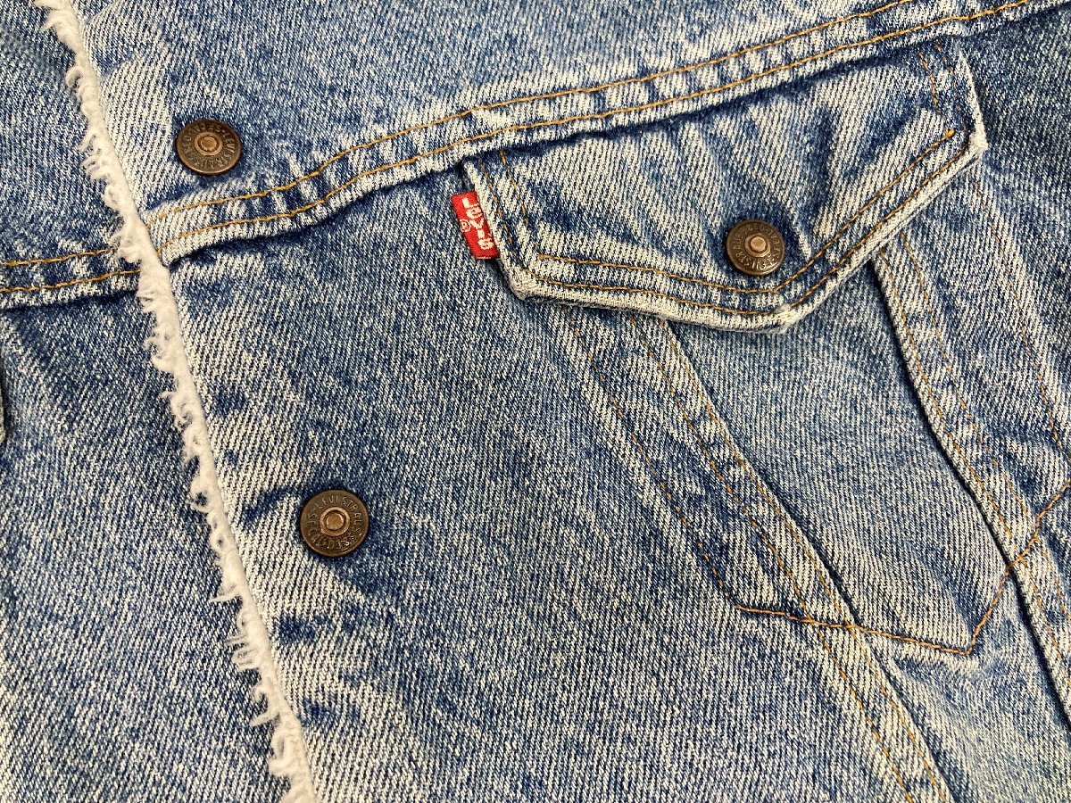 古着 Levi’s (リーバイス) USA製 白タグ 70609-4891 80s 90s デニムボアジャケット Gジャン ボタン裏527刻印 M メンズ/028_画像8