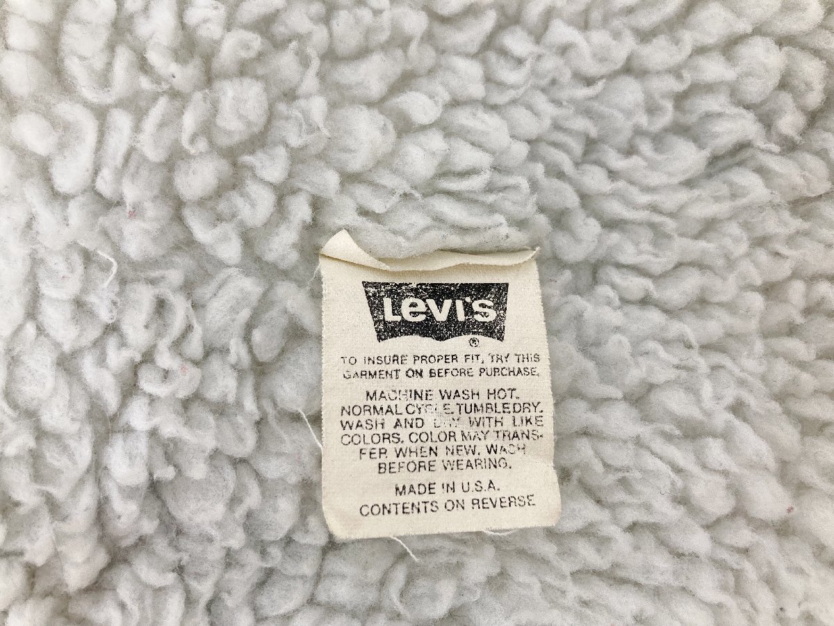 古着 Levi’s (リーバイス) USA製 白タグ 70609-4891 80s 90s デニムボアジャケット Gジャン ボタン裏527刻印 M メンズ/028_画像5