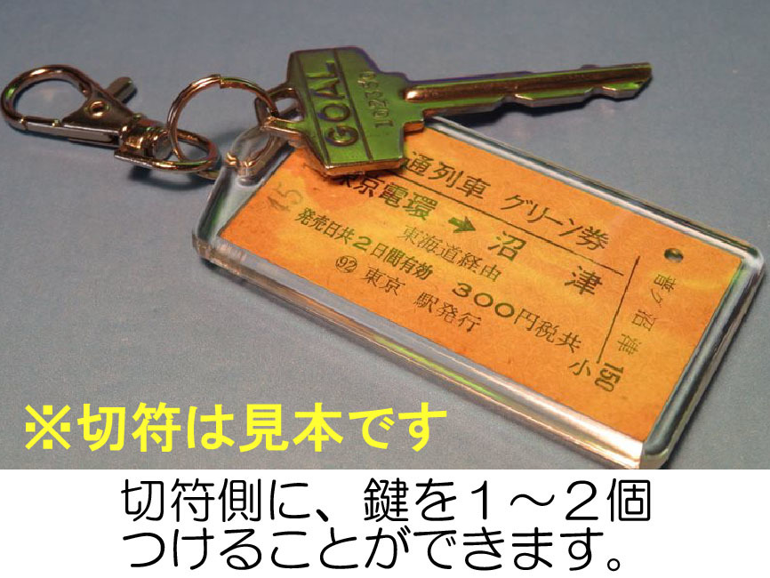 ◎#1933／熱海→100km／東海道本線・伊東線／急行東海号・伊豆号他／昭和56年／稀少A型硬券・本物の急行券キーホルダー／22z3_画像5