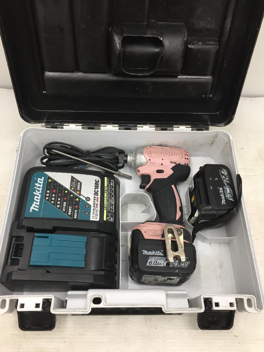 【中古品】マキタ 充電式インパクトドライバ 14.4V 3.0Ah ピンク TD138DRFXP　●●　ITMWBOE1Q7XK_画像1