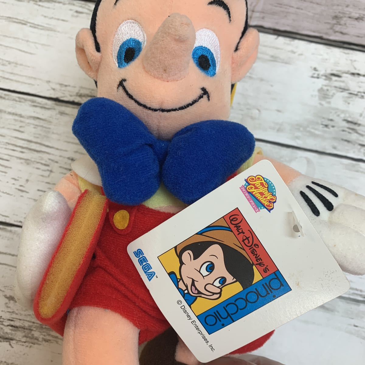 【長期保管品】レア ディズニー ピノキオ ぬいぐるみ プライズ セガ ファンタジーアミューズ Disney Pinocchio SEGA_画像4