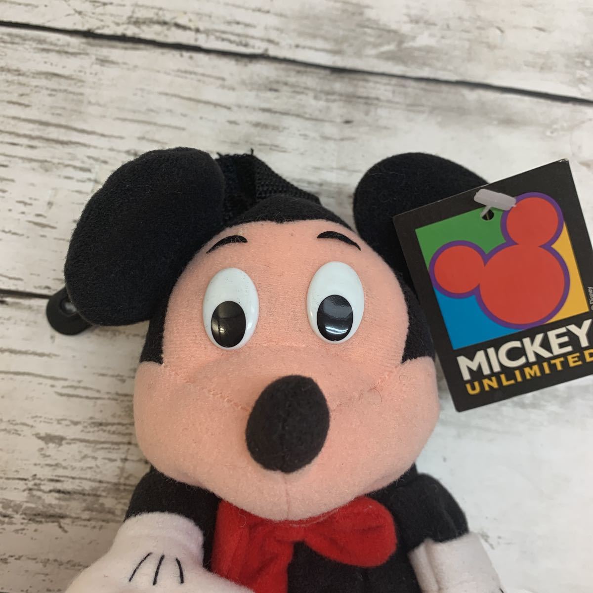 【長期保管品】レア ディズニー ミッキーマウス ぬいぐるみ ミニポーチ マスコット フック付き Disney Mikey Mouse トイ レトロ_画像4