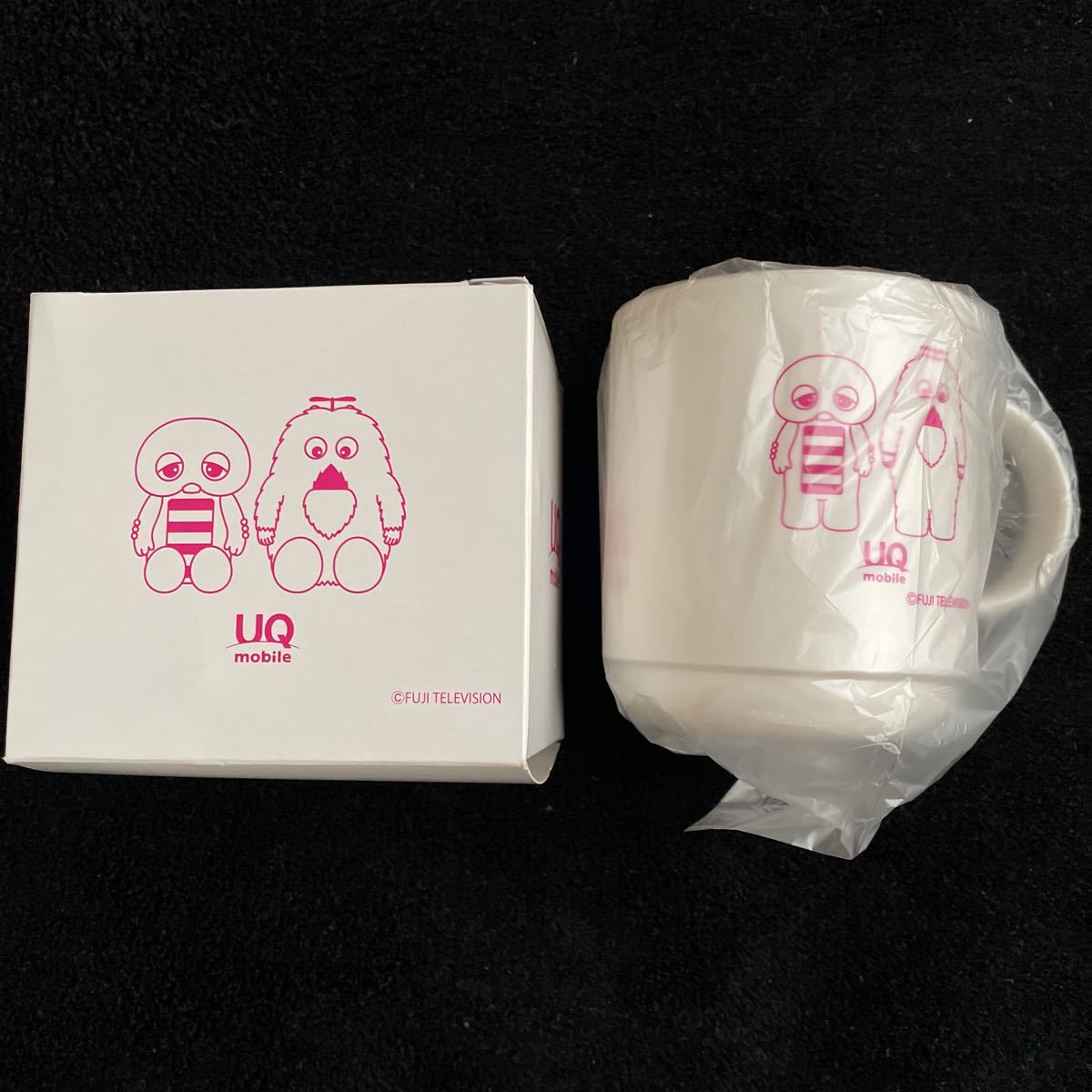 非売品　UQ mobile ガチャピン　ムック　マグカップ プラスチック　白　スタッキングマグ_画像1