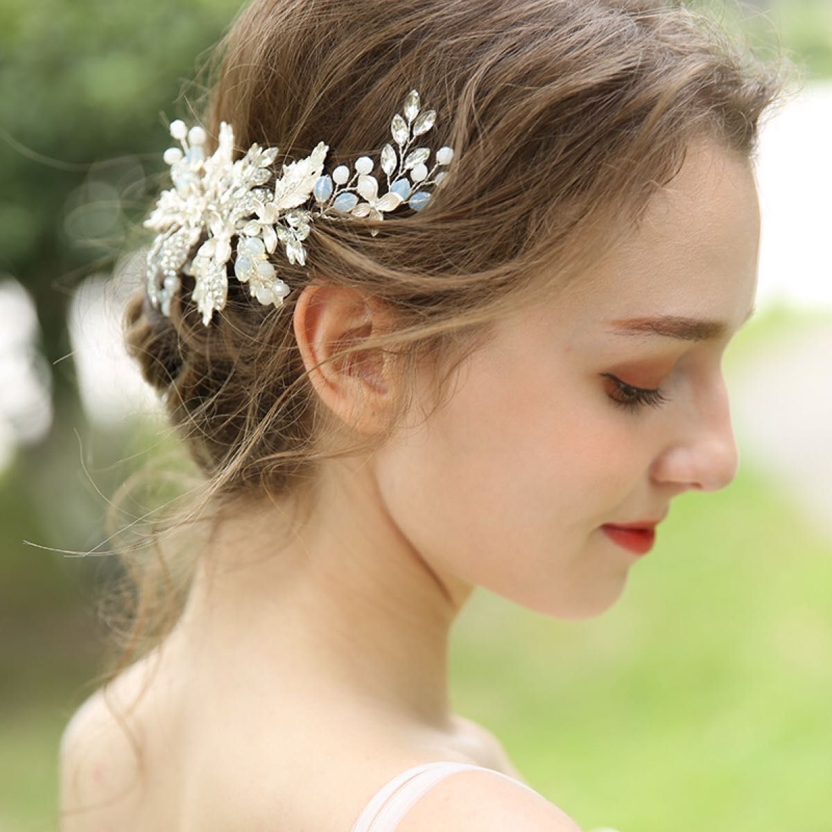 リーフ ヘッドドレス ウェディング ブライダル シルバー 花 アクセサリー小花|PayPayフリマ リーフ ヘッドドレス ウェディング ブライダル シルバー 花 アクセサリーャ