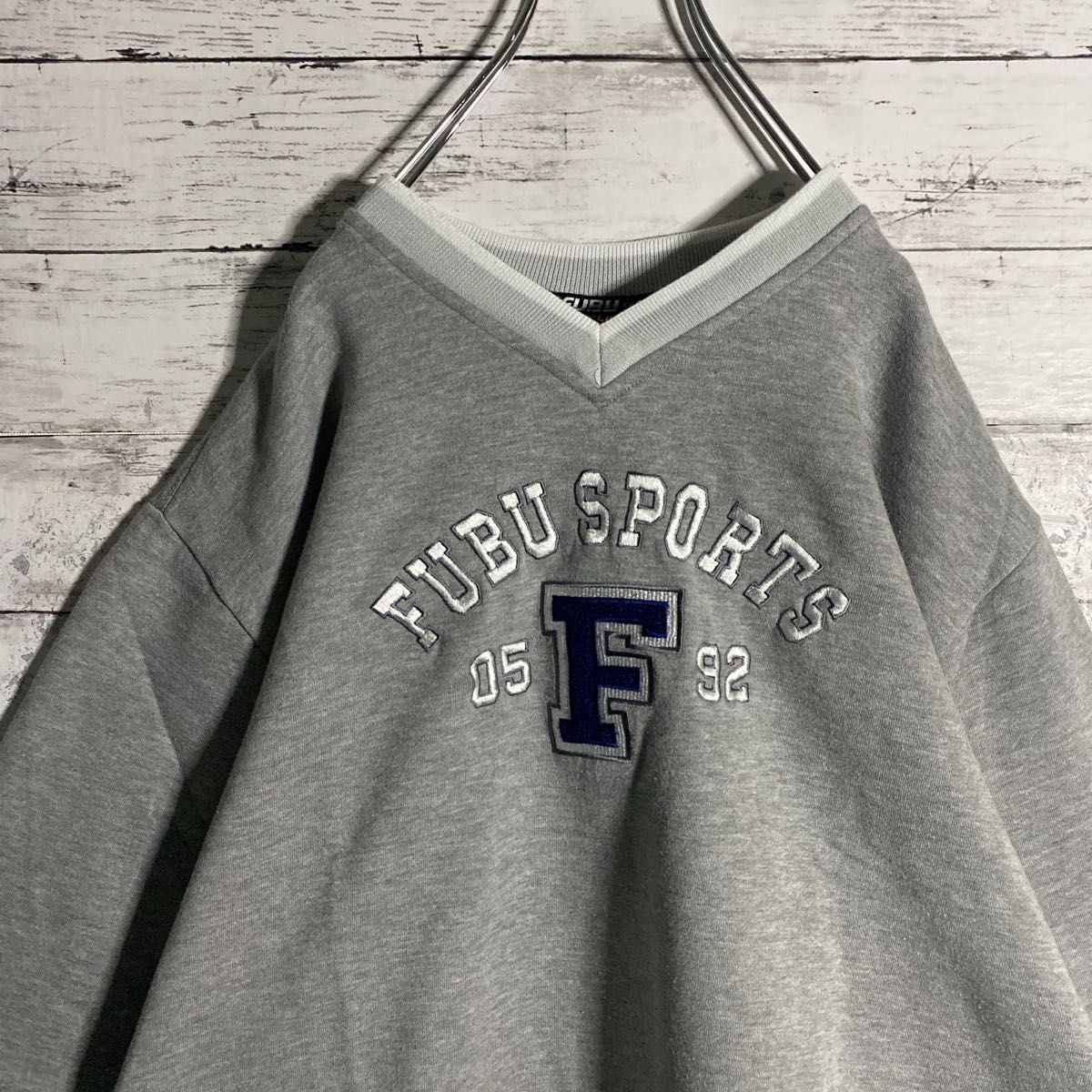 フブ FUBU スウェットパーカー 90s ユニセックス ゆるダボ リブライン