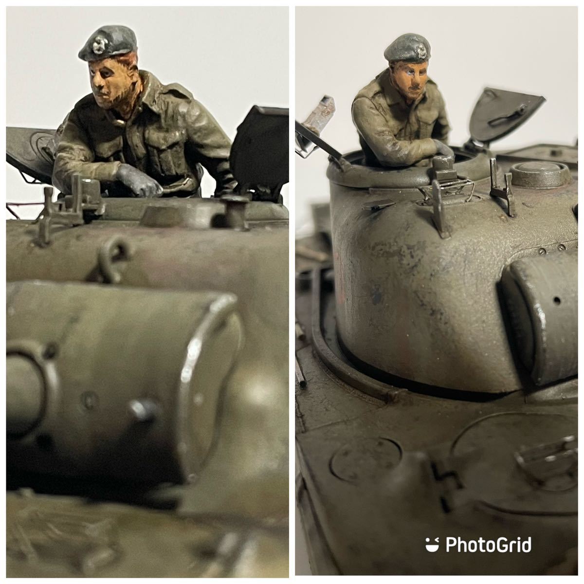 アスカモデル　1/35 シャーマンICファイアフライ　ディスプレイ台付き完成品　戦車完成品　プラモデル　イギリス軍_画像6