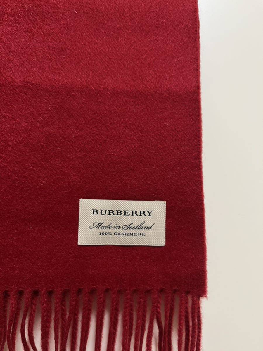 BURBERRY バーバリー マフラー カシミア100% レッド系 未使用品-