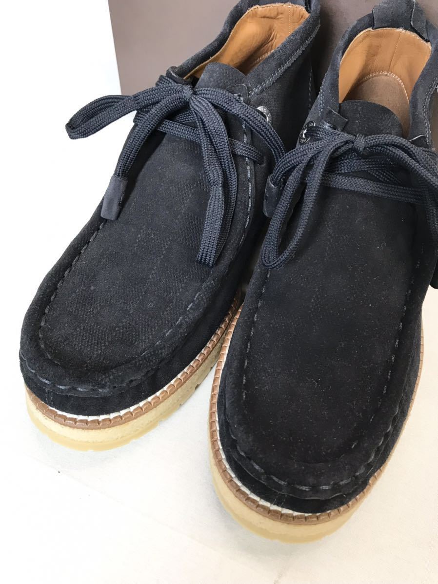 D) 新同 LOUIS ダミエ VUITTON ルイヴィトン ブラック スエード