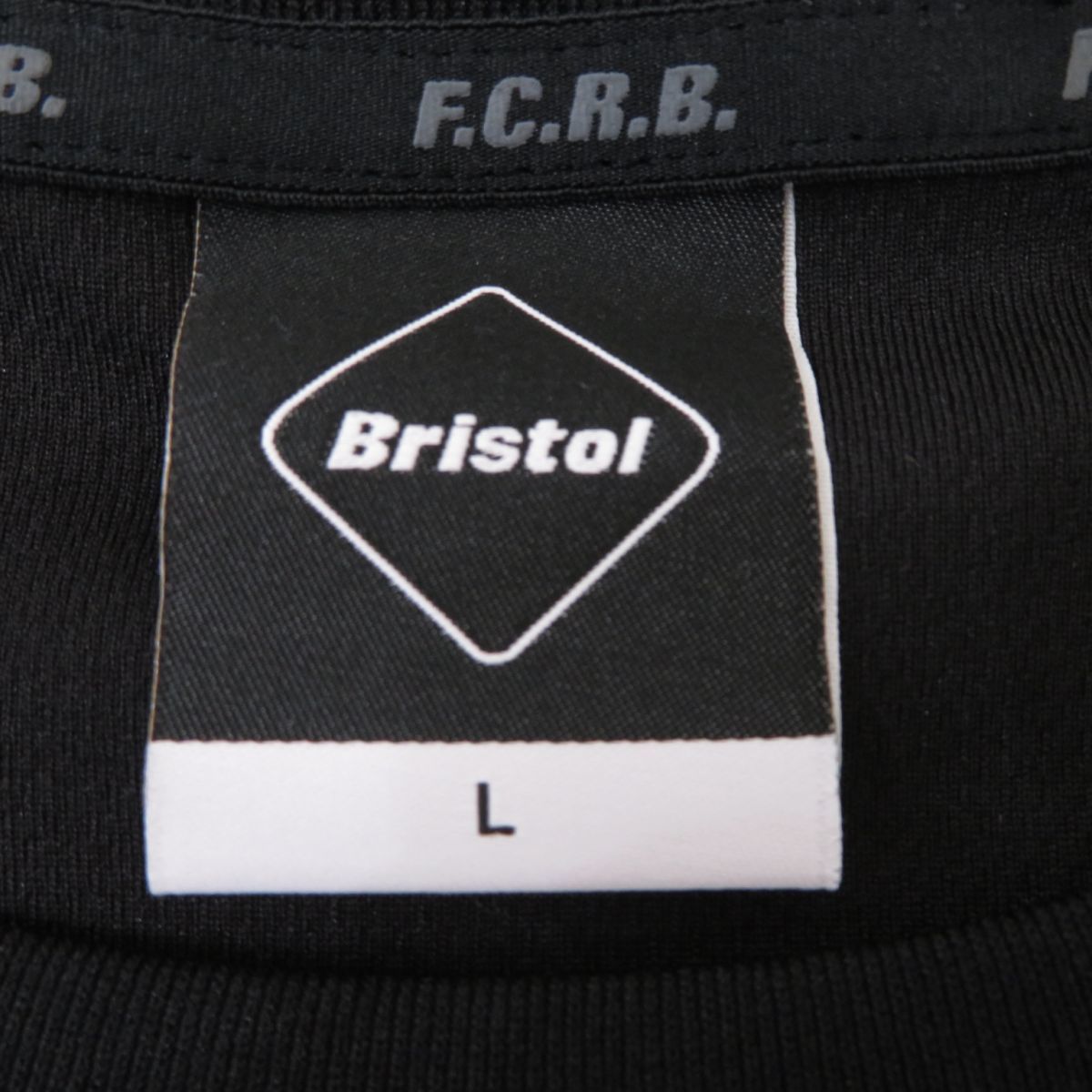 131s F.C.Real Bristol エフシーレアルブリストル EMBLEM FIELD TOP 半袖Tシャツ FCRB-202017 Lサイズ ブラック ※中古_画像7