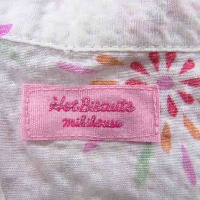 ミキハウス ホットビスケッツ 花火柄 甚平 上着 キャビット 女の子用 80サイズ 白ピンク ベビー 子供服 MIKI HOUSE_画像3