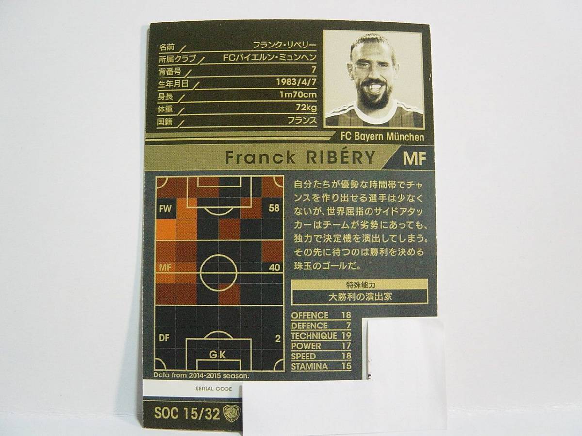 WCCF 2014-2015 SOC フランク・リベリー Franck Ribery 1983 France FC Bayern Munich 14-15 STARS OF THE CLUBの画像2