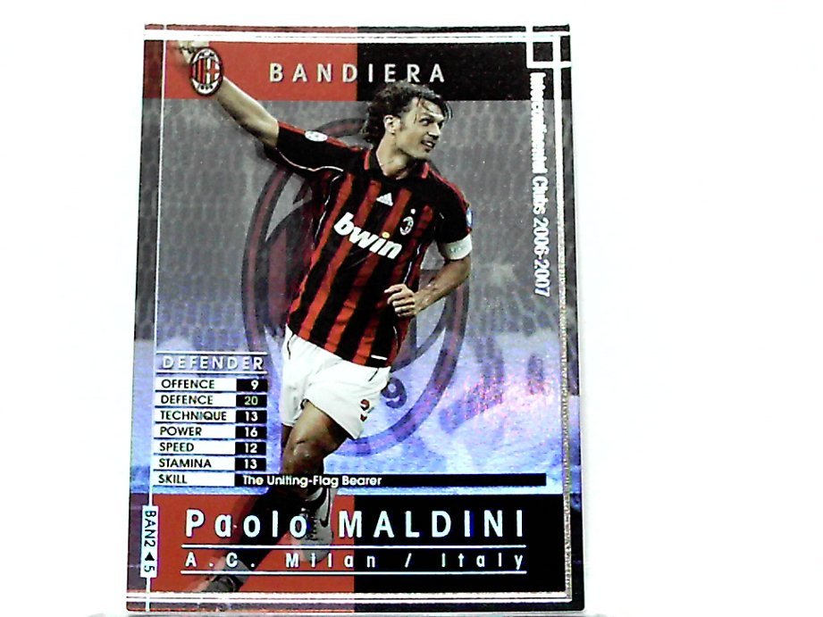 完売】 WCCF 2006-2007 Bandiera 06-07 Milan Italy AC 1968 Maldini