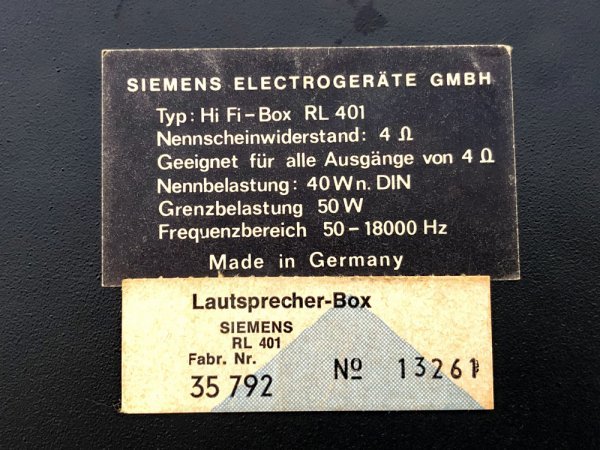 Siemens Hi Fi-Box RL 401 シーメンス スピーカー 1970's ドイツ ジャーマンヴィンテージ_画像7