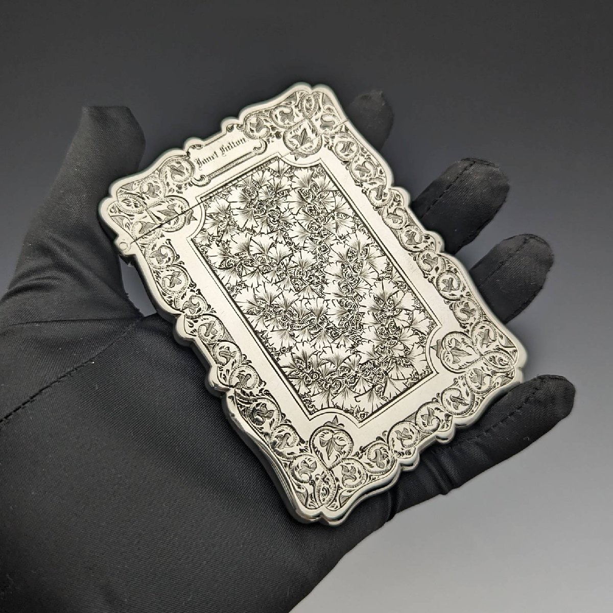 1878年 英国アンティーク 純銀製カードケース 61g Frederick Marson