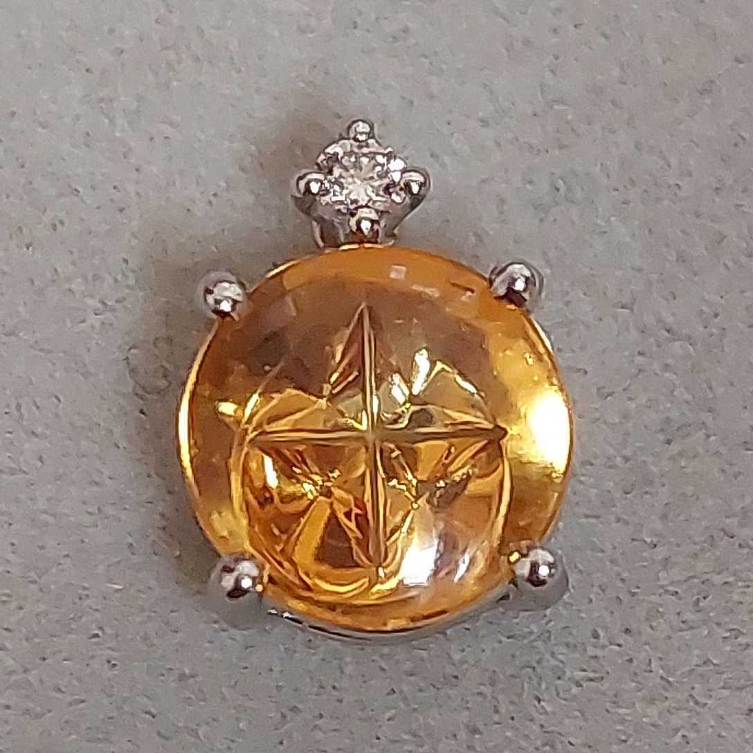 ムーンシュタイナー PT950 シトリン1.40ct/ダイヤモンド0.02ct ムーンシュタイナー PT950 シトリン1.40ct/ダイヤモンド0.02ct