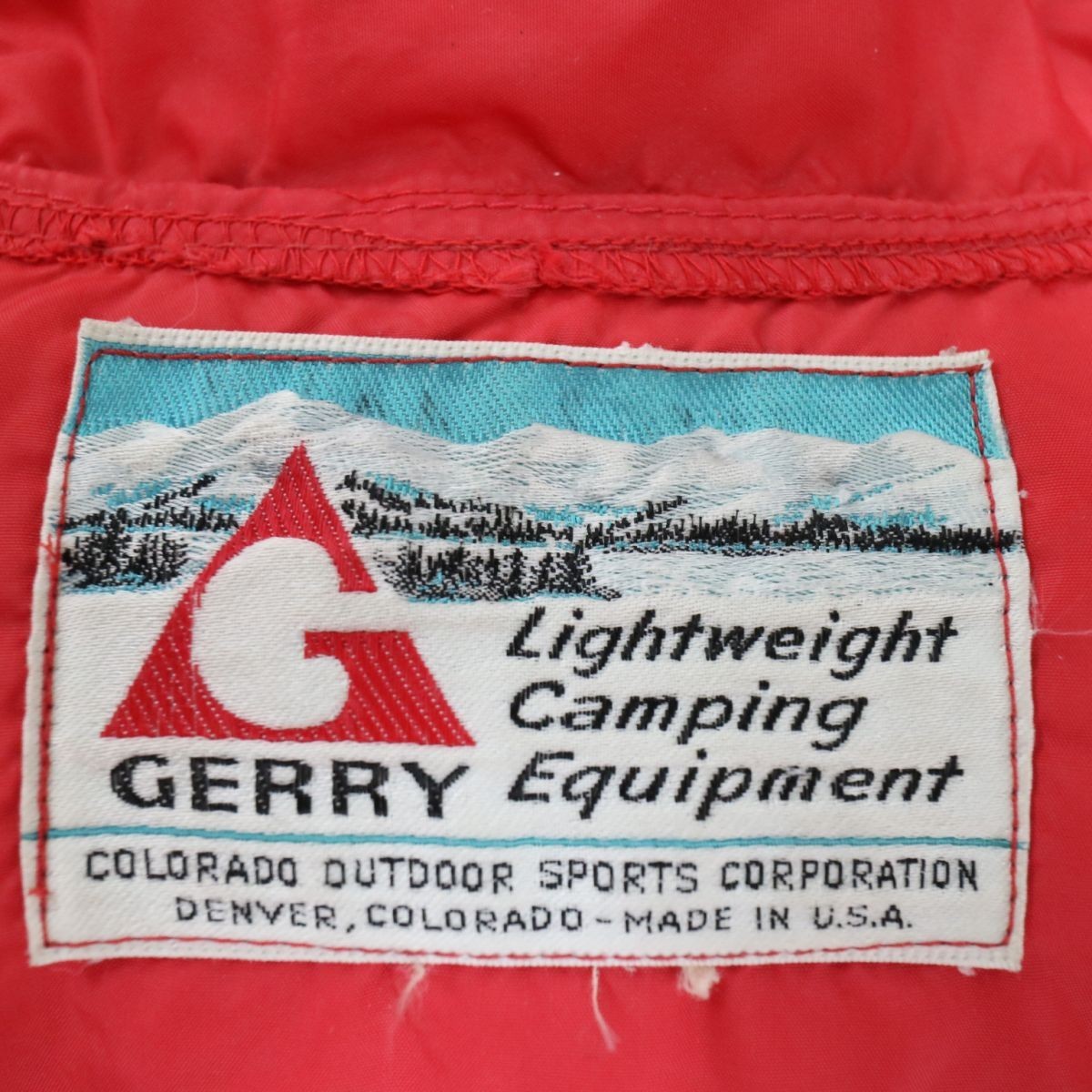 90年代 USA製 GERRY ジェリー ダウンジャケット アウトドア ウィンターウェア アウター 防寒 レッド 赤色 (Lサイズ相当) 中古 古着 L7498_画像10