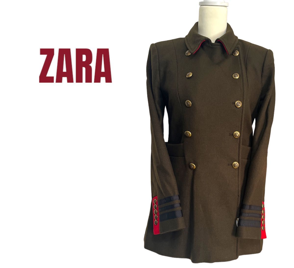 【ZARA】ダブル金ボタン　軍服風　2wayカラー　ジャケット　コート ナポレオンジャケット