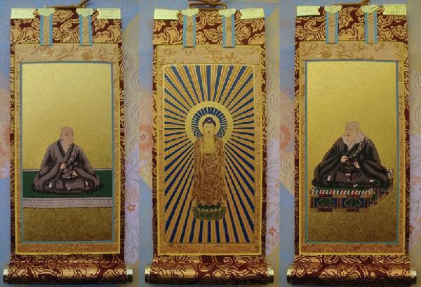 京都西陣・上仕立絹本紙・浄土真宗東・大谷派掛軸・3枚セット 京都西陣・上仕立絹本紙・浄土真宗東・大谷派掛軸・3枚セット