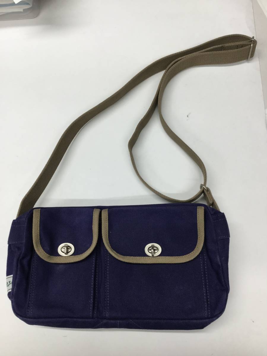  confidence Saburou canvas shoulder pouch shoulder bag out twin pocket dark navy 