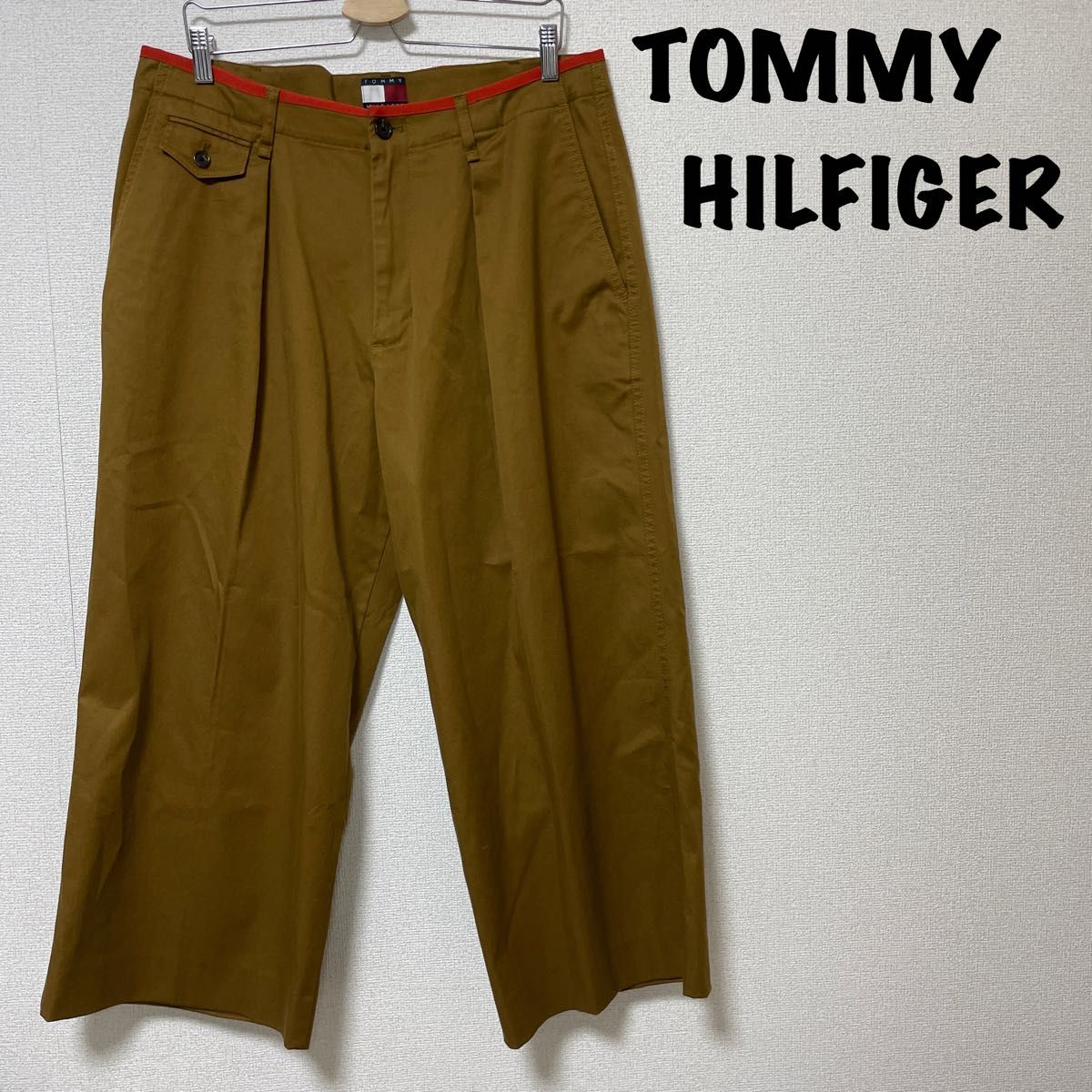TOMMY HILFIGER トミーヒルフィガー ワイドチノパン バギー 極太 ワイドパンツ タック チノパンツ