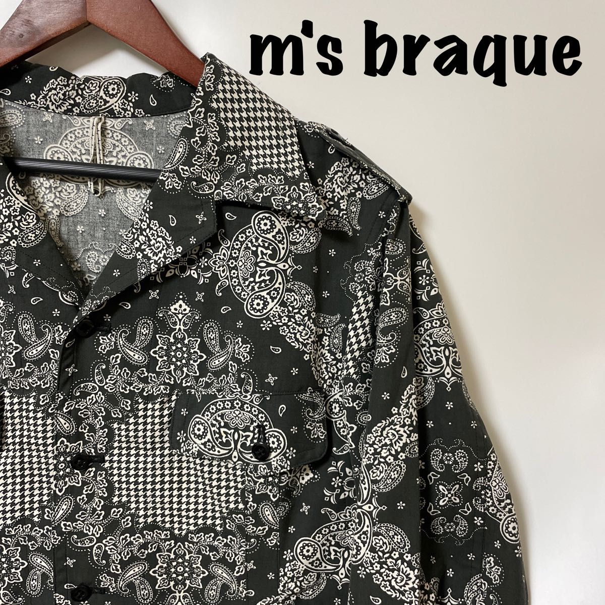 m's braque エムズブラック ペイズリー柄 ミリタリージャケット 総柄