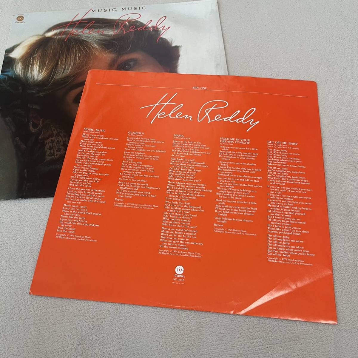 【US盤米盤】HELEN REDDY MUSIC MUSIC ヘレンレディ ミュージックミュージック GLADIOLA MAMA / LP レコード / ST-11547 / スリーブ有 /_画像5