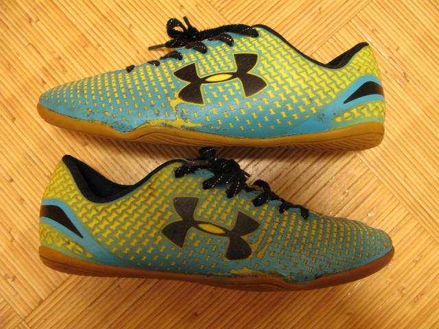 [used]UNDER ARMOUR( Under Armor )FORCE light blue × yellow × black : physical training pavilion shoes :25.0cm