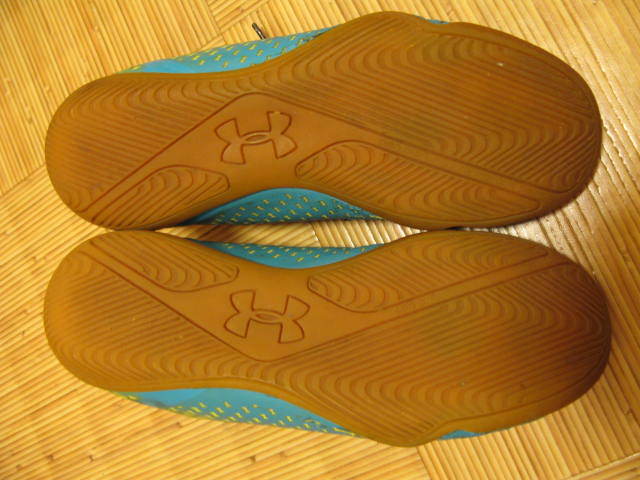 [used]UNDER ARMOUR( Under Armor )FORCE light blue × yellow × black : physical training pavilion shoes :25.0cm