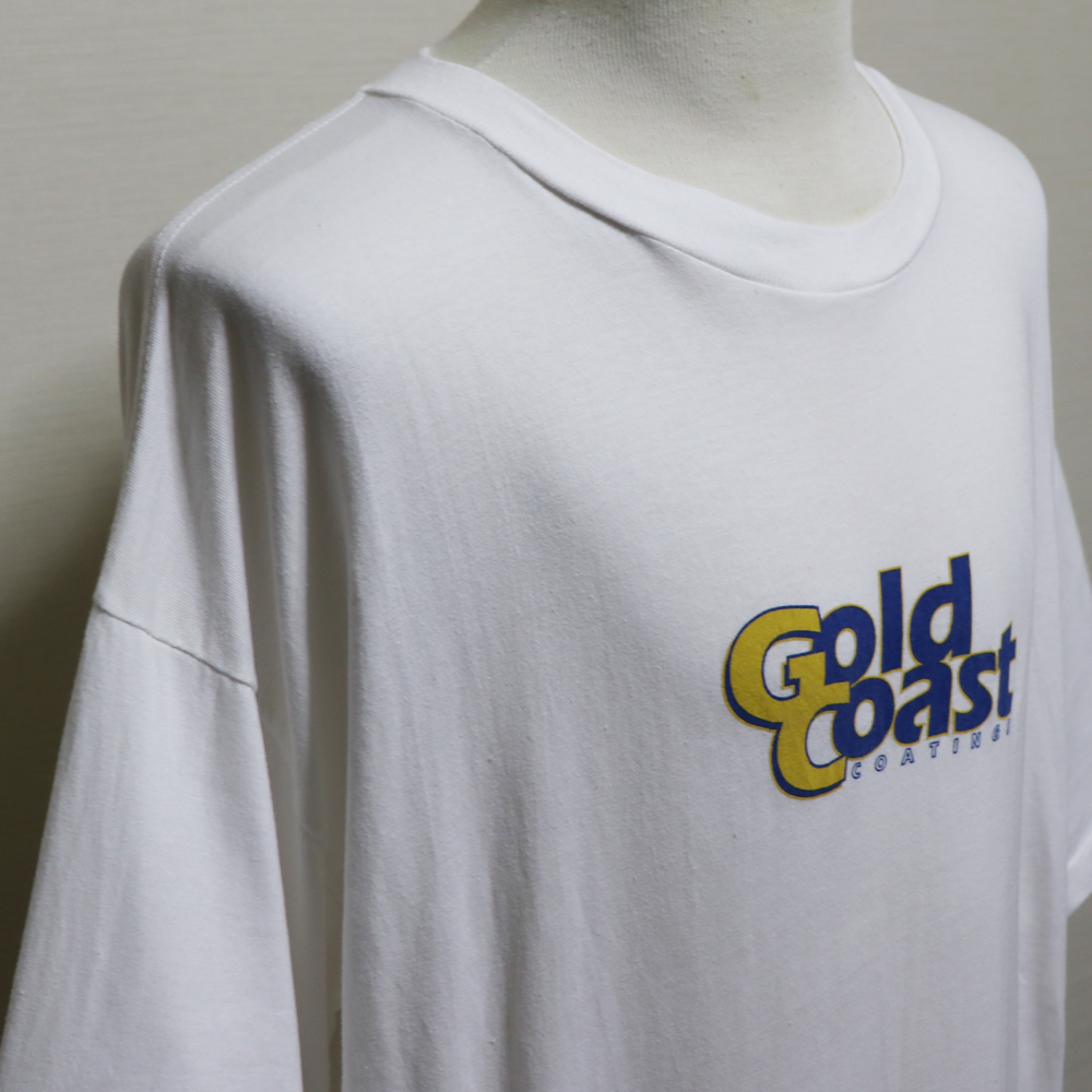 アメリカ購入 USED品 Gold Coast Coating Got’cha Covered 両面プリント 袖シングルステッチ ビックサイズTシャツ 白 XL_画像4