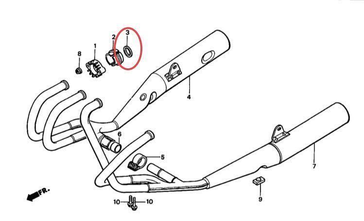 【送料無料】ホンダ純正新品CBX400F/550F/CBR400Fマフラーガスケットセット(BEET イノウエ エキゾーストフランジ カラー キジマ EX )_画像2