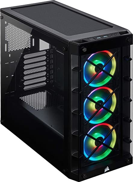 【即決】新品 Corsair iCUE 465X RGB CC-9011188-WW ブラック ミドルタワー型PCケース 強化ガラスパネル_画像1