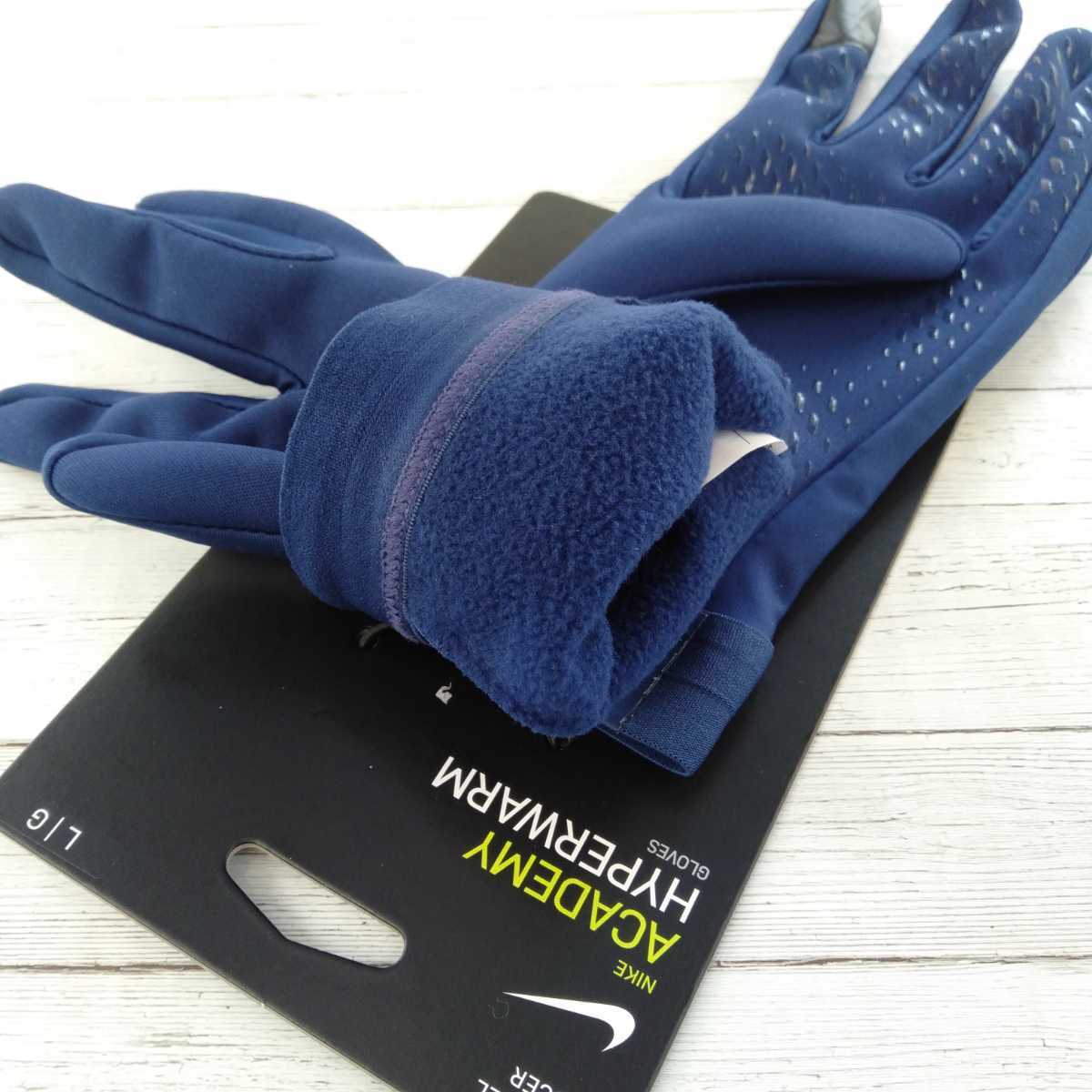 Nike ナイキ ランニング フリース 手袋 ネイビー Lサイズ - 手袋