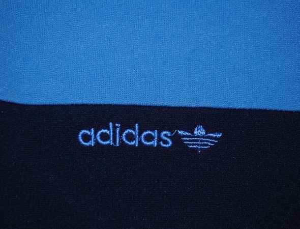 70\'s adidas Vintage джерси окантовка VENTEX бледно-голубой Descente с высоким воротником retro 
