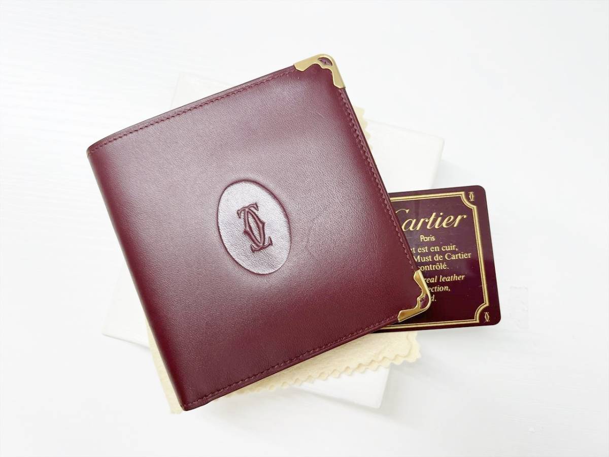 使用感なし 美品 Cartier カルティエ 2C マスト 二つ折り財布 ミニ財布