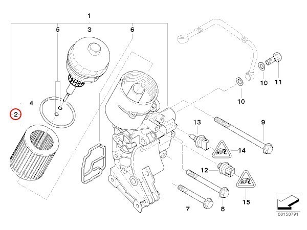 BMW 3シリーズ E36 E46 エンジンオイルフィルター/オイルエレメント M52 M54 11427512300 320i 323i 325i 328i 328Ci 330i 330xi 330Ci_画像2