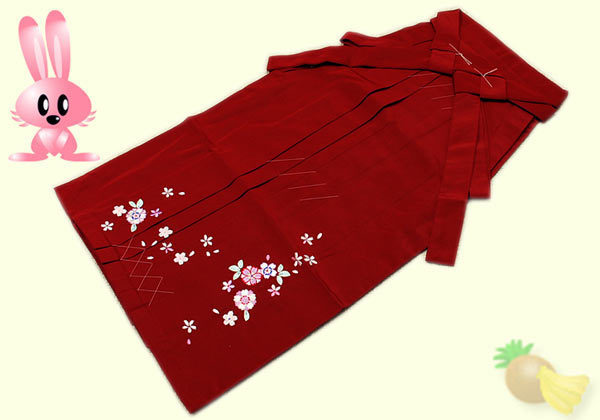 最終値下げ 京有栖☆卒業式☆十三歳用刺繍入り無地袴☆藤☆紐下85cm
