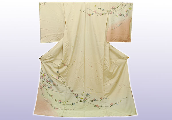 上品 京有栖☆正絹☆お洒落訪問着☆未仕立て(仮絵羽)【桜模様柄