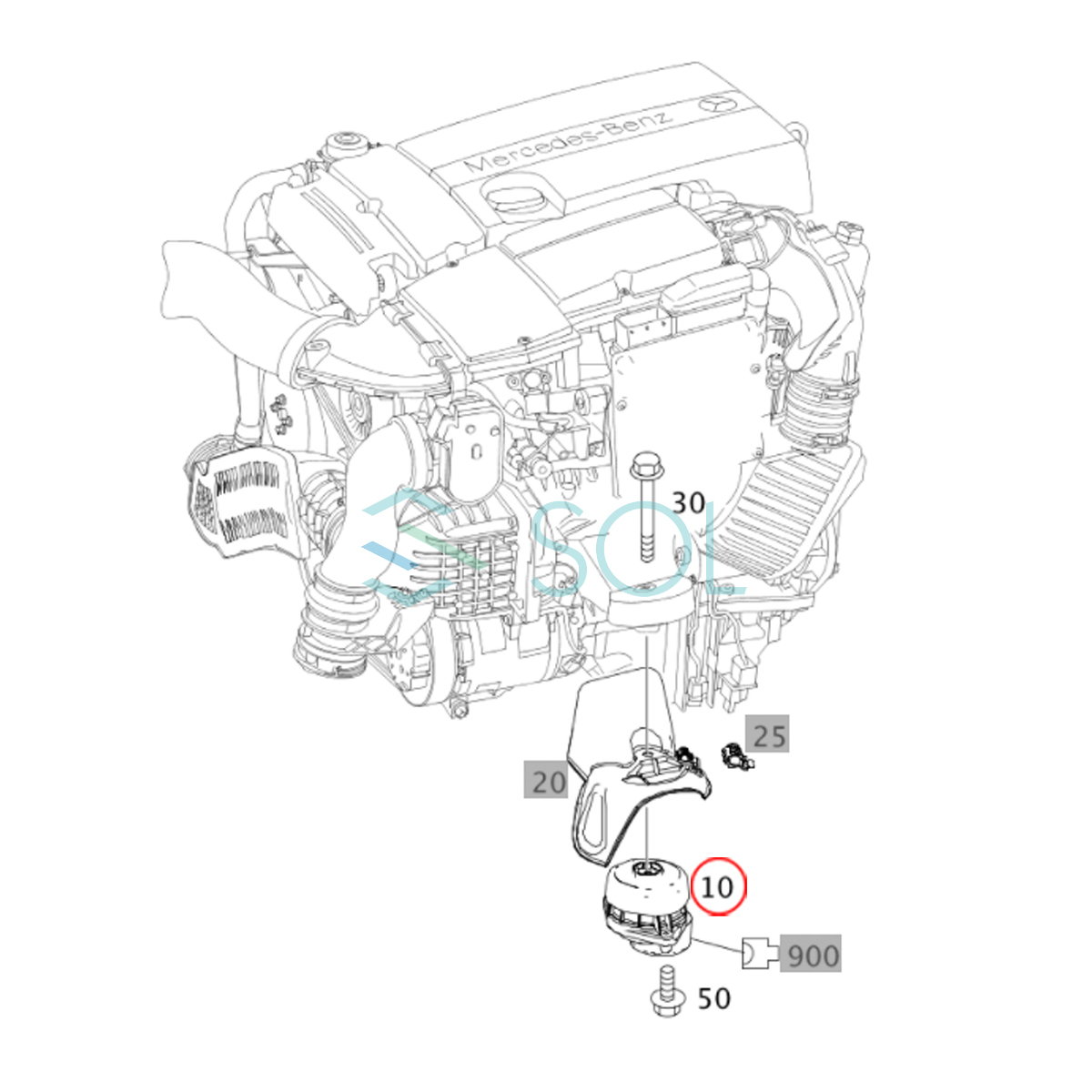 ベンツ W204 W212 エンジンマウント 左右共通 C180 C200 C250 E250 2042404217 2042400117 出荷締切18時_画像4