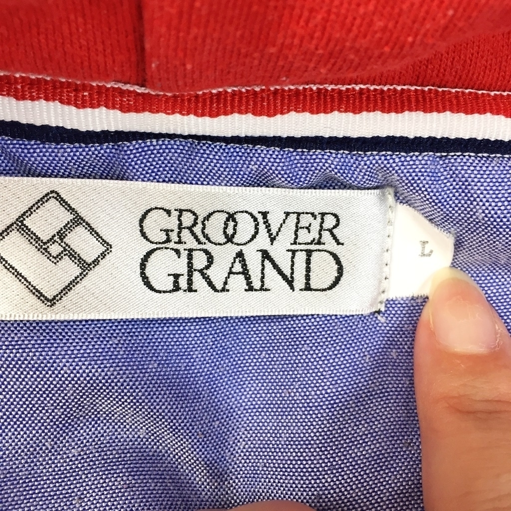 GROOVER GRAND/グルーバーグランド パーカー フード付き コットン ブラック 黒 サイズL メンズ_画像3