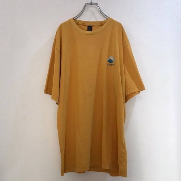 MONT-BELL/モンベル 半袖 Tシャツ イエロー 黄色 アウトドア メンズ L　アウトドアキャンプ_画像2