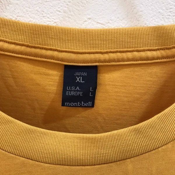 MONT-BELL/モンベル 半袖 Tシャツ イエロー 黄色 アウトドア メンズ L　アウトドアキャンプ_画像6