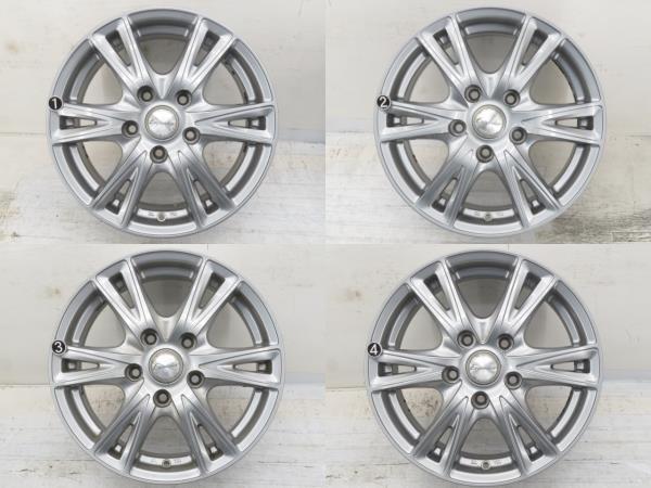 中古アルミホイール 4本セット 15インチ 15x6J +50 5穴 PCD114.3 Exceeder 送料無料（沖縄、離島除く）a15364_画像3