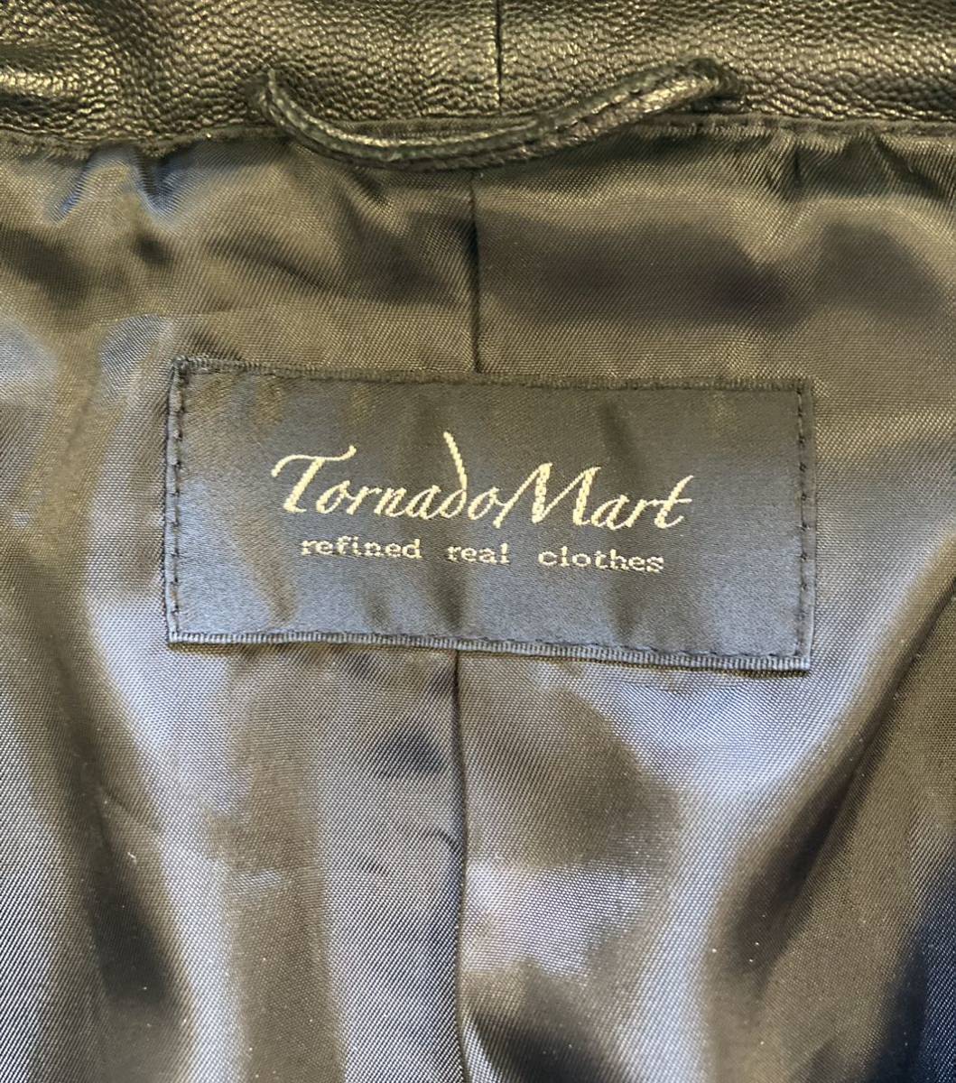 TORNADO MART トルネードマート フーデットレザーブルゾン ダブルライダースジャケット 黒 ブラック M_画像8