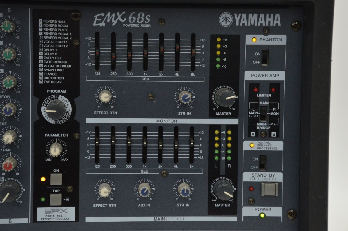 (356P 1229G25) YAMAHA EMX68S パワードミキサー ボックス型 ヤマハ_画像3