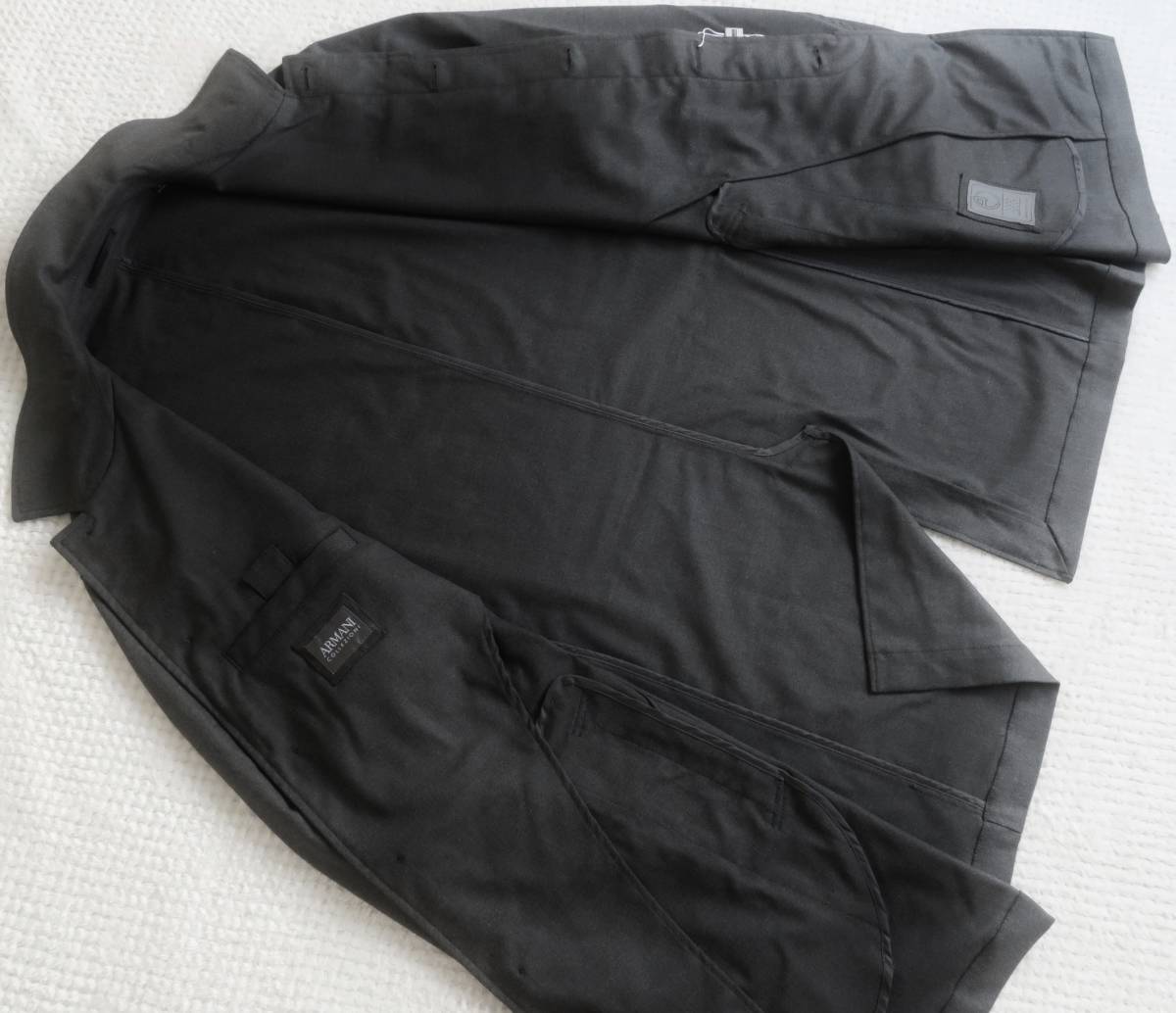  new goods *ARMANI COLLEZIONI* Armani * large size * dark gray stretch turn-down collar coat * water-repellent XXXL(58)*607