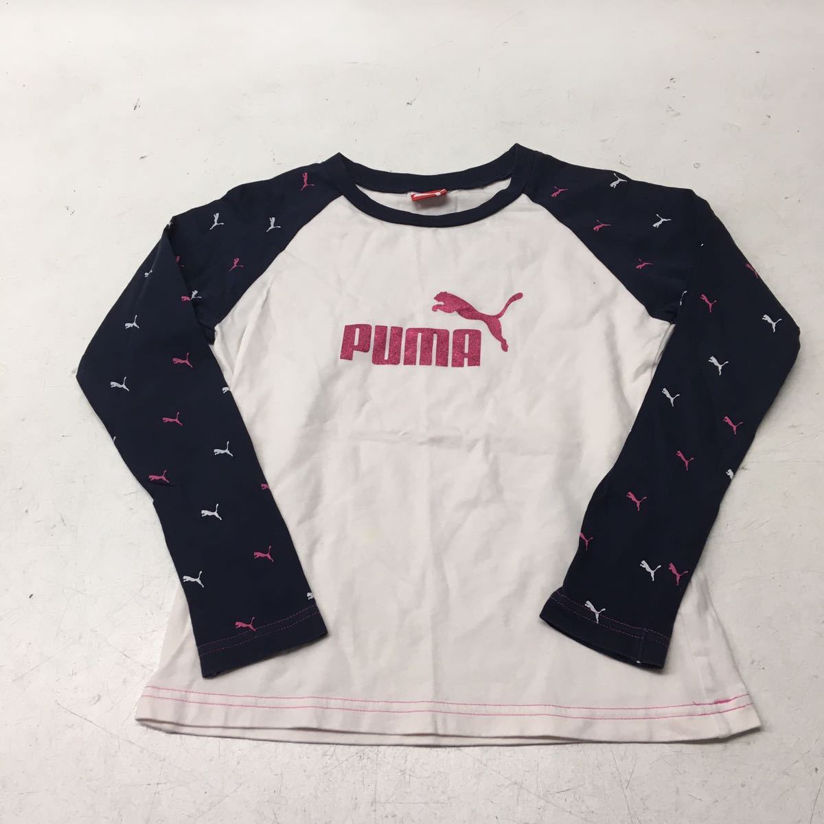  бесплатная доставка *PUMA Puma * футболка с длинным рукавом long T* девочка Kids ребенок 130 #41214sNj99