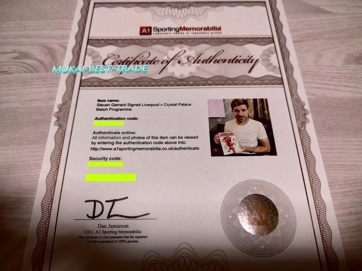 Steven Gerrard( Stephen *jela-do) autograph liva pool Home Final Race Match program [ certificate equipped ]