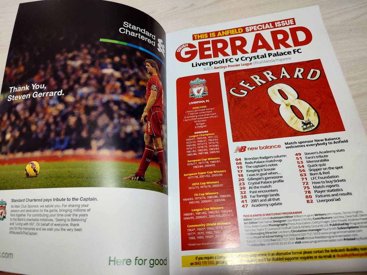 Steven Gerrard( Stephen *jela-do) autograph liva pool Home Final Race Match program [ certificate equipped ]