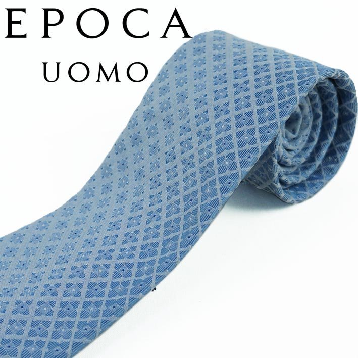 エポカウォモ EPOCA UOMO シルク グラデーションチェック ネクタイ ブルー系 新品 正規品 メンズ 日本製_画像4